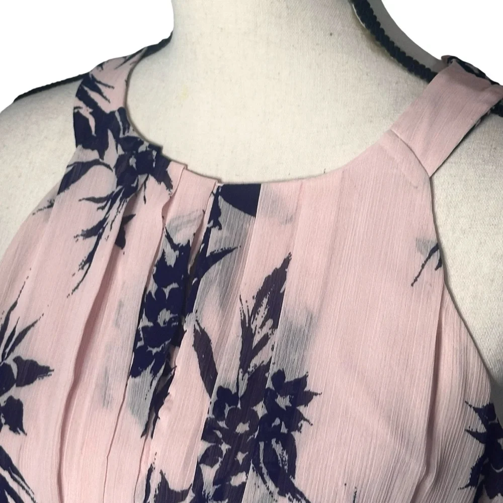 Ronni Nicole Dress 4P Floral Blush Chiffon Maxi - Picture 3 of 12